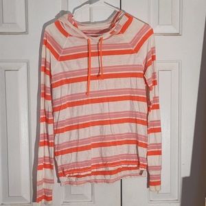 American Eagle Striped Hooded Shirt